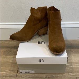 BP Cognac suede booties